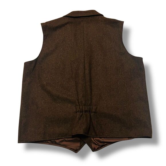 Powder River Outfitters Western Vest Mens 2XL Brown Wool - Picture 2 of 7